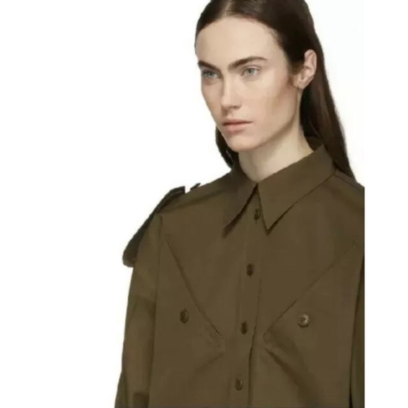 Auth Givenchy Khaki 4G Military Shirt FR 38 US M - Picture 4 of 8